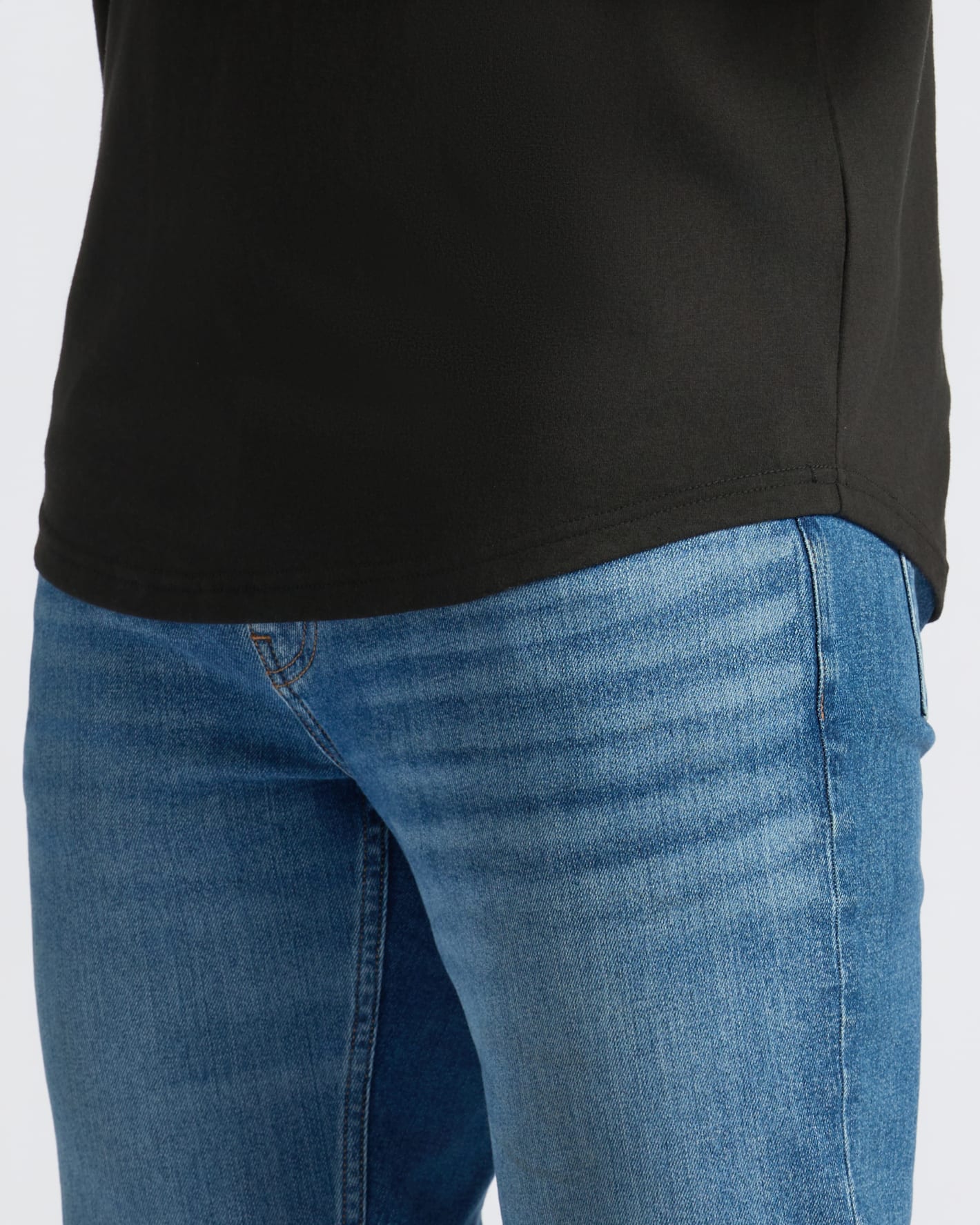 All Black Classic Curved Hem Crew Neck 3-Pack