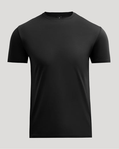 Black Pima Cotton Blend Crew