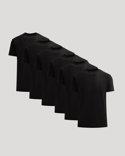 All Black Heavyweight Crew 6-Pack