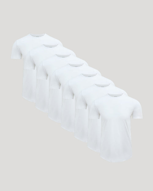Pima Cotton Blend Curved Hem Crew 7-Pack