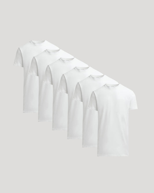 All White Tall Heavyweight Crew 6-Pack