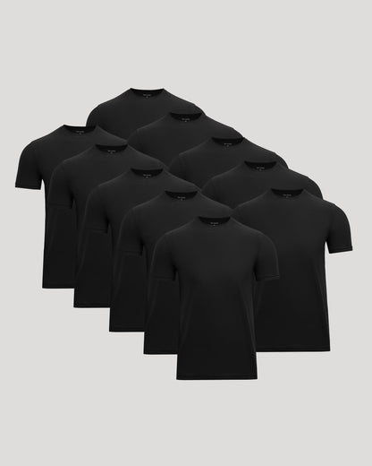 All Black Active Crew 10-Pack