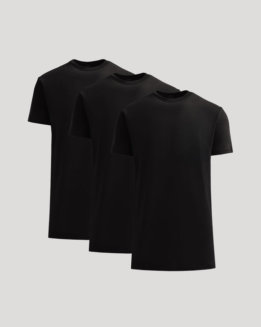 All Black Tall Heavyweight Crew 3-Pack