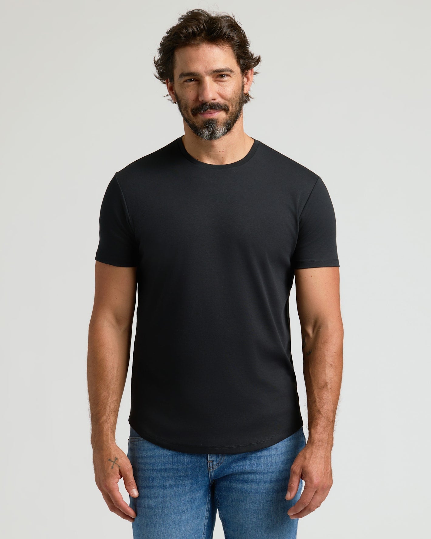 Pima Cotton Blend Curved Hem Crew 7-Pack