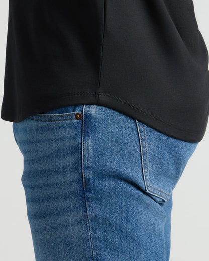 Pima Cotton Blend Curved Hem Crew 4-Pack