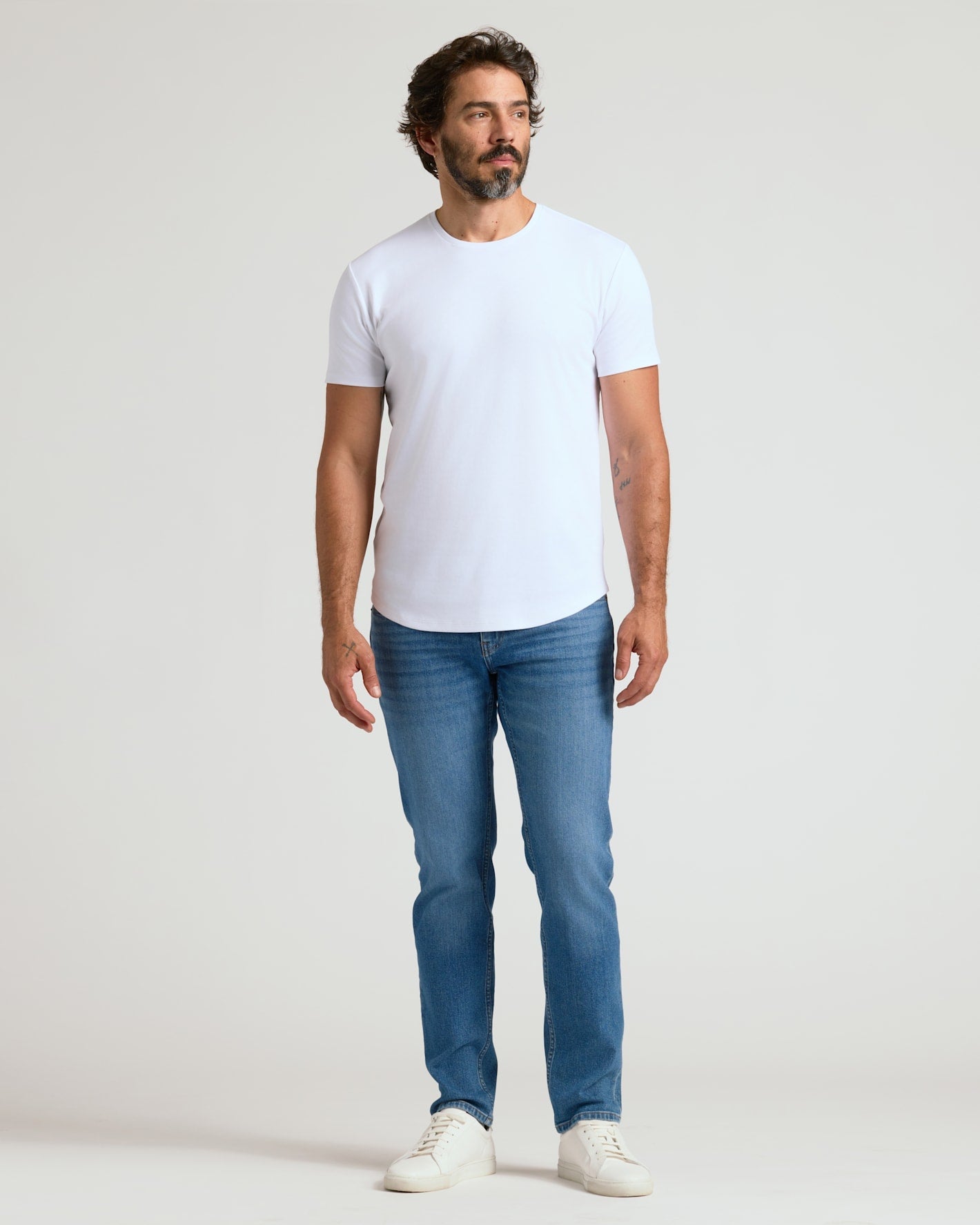 Pima Cotton Blend Curved Hem Crew 7-Pack