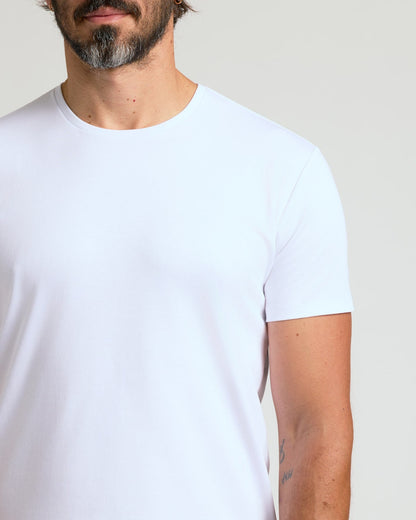Pima Cotton Blend Curved Hem Crew 2-Pack