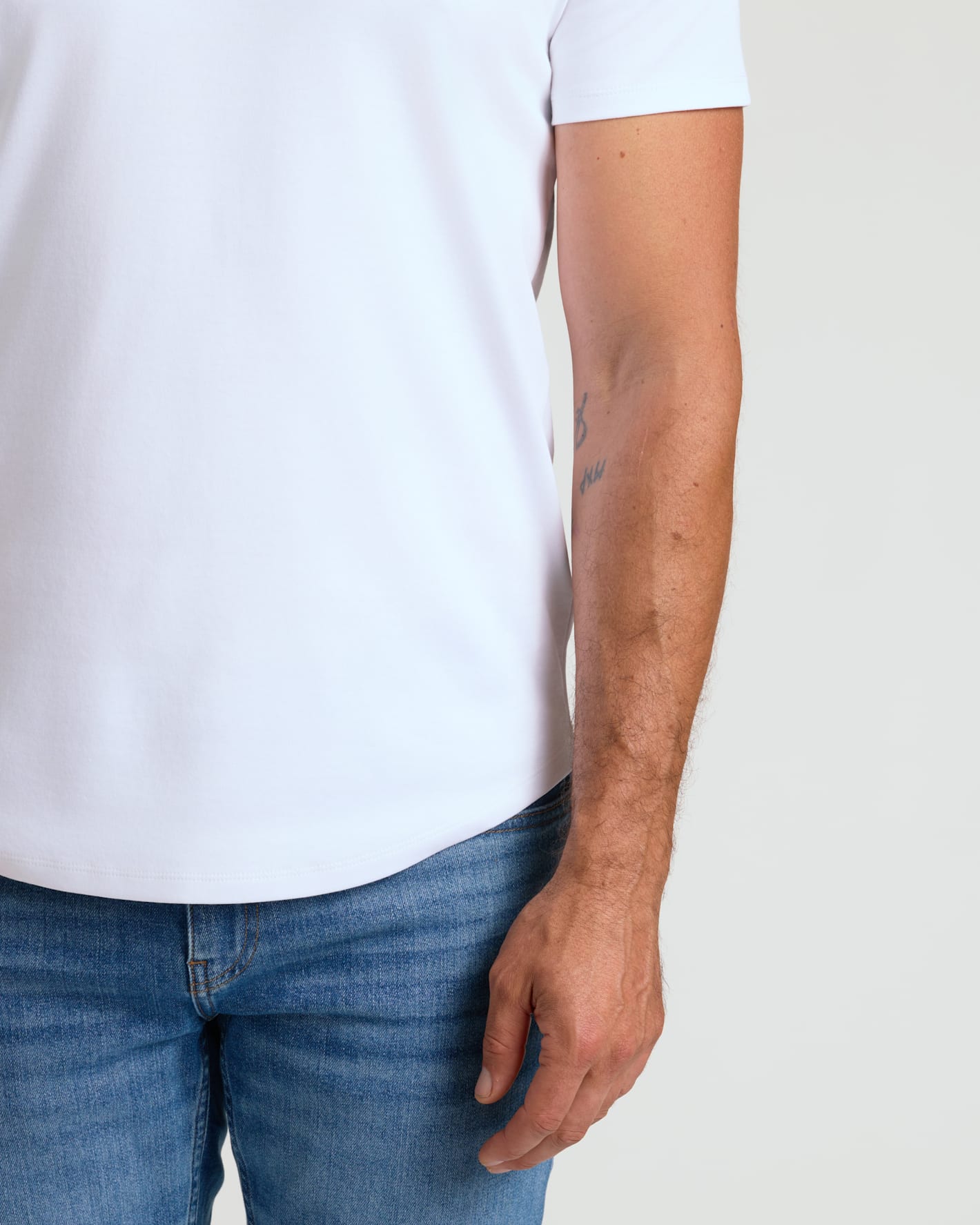 Pima Cotton Blend Curved Hem Crew 4-Pack