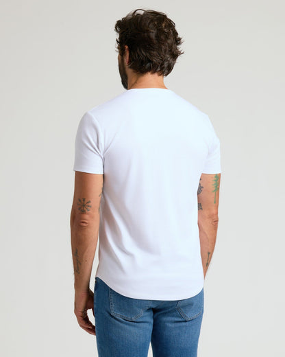 Pima Cotton Blend Curved Hem Crew 4-Pack