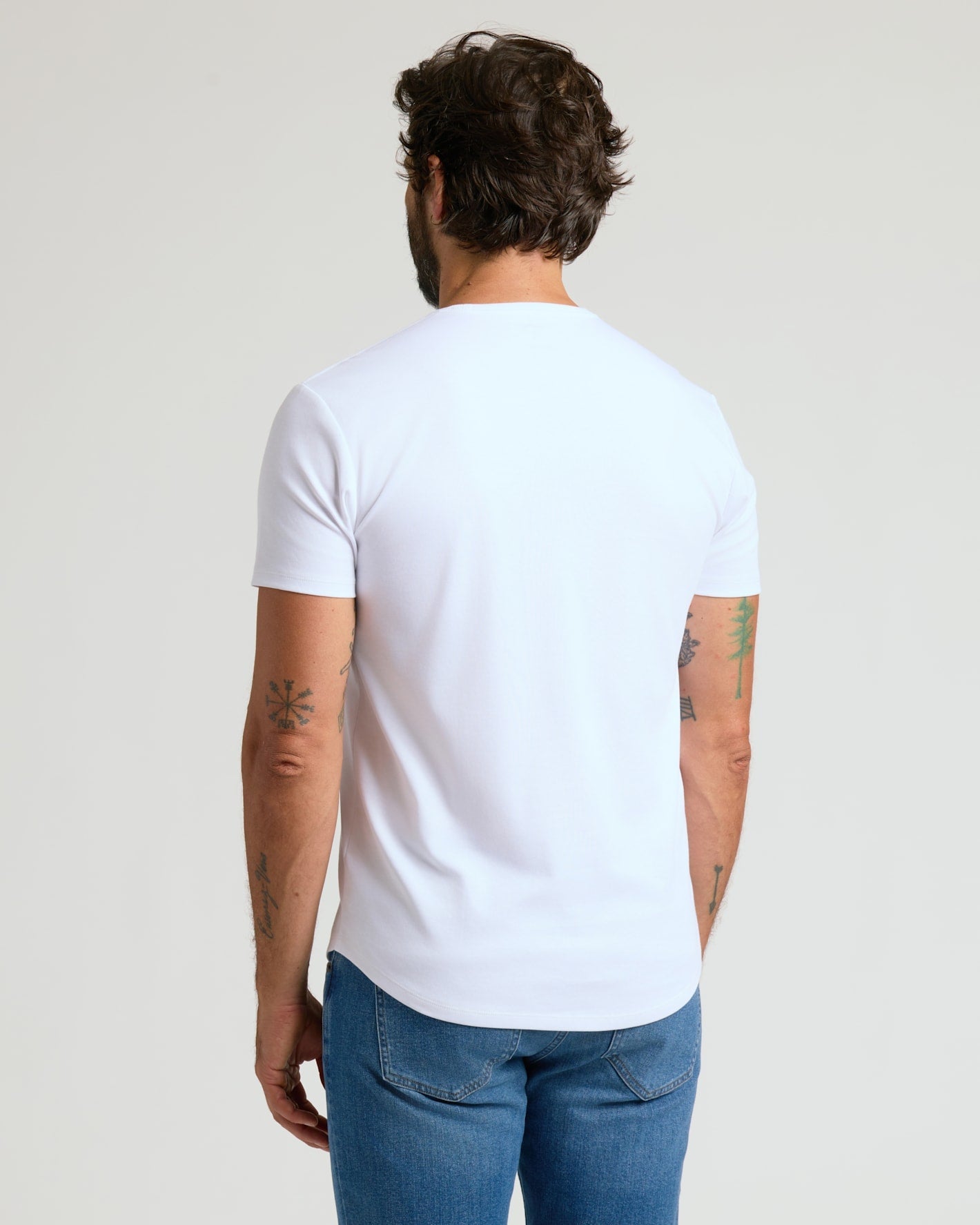 Pima Cotton Blend Curved Hem Crew 7-Pack
