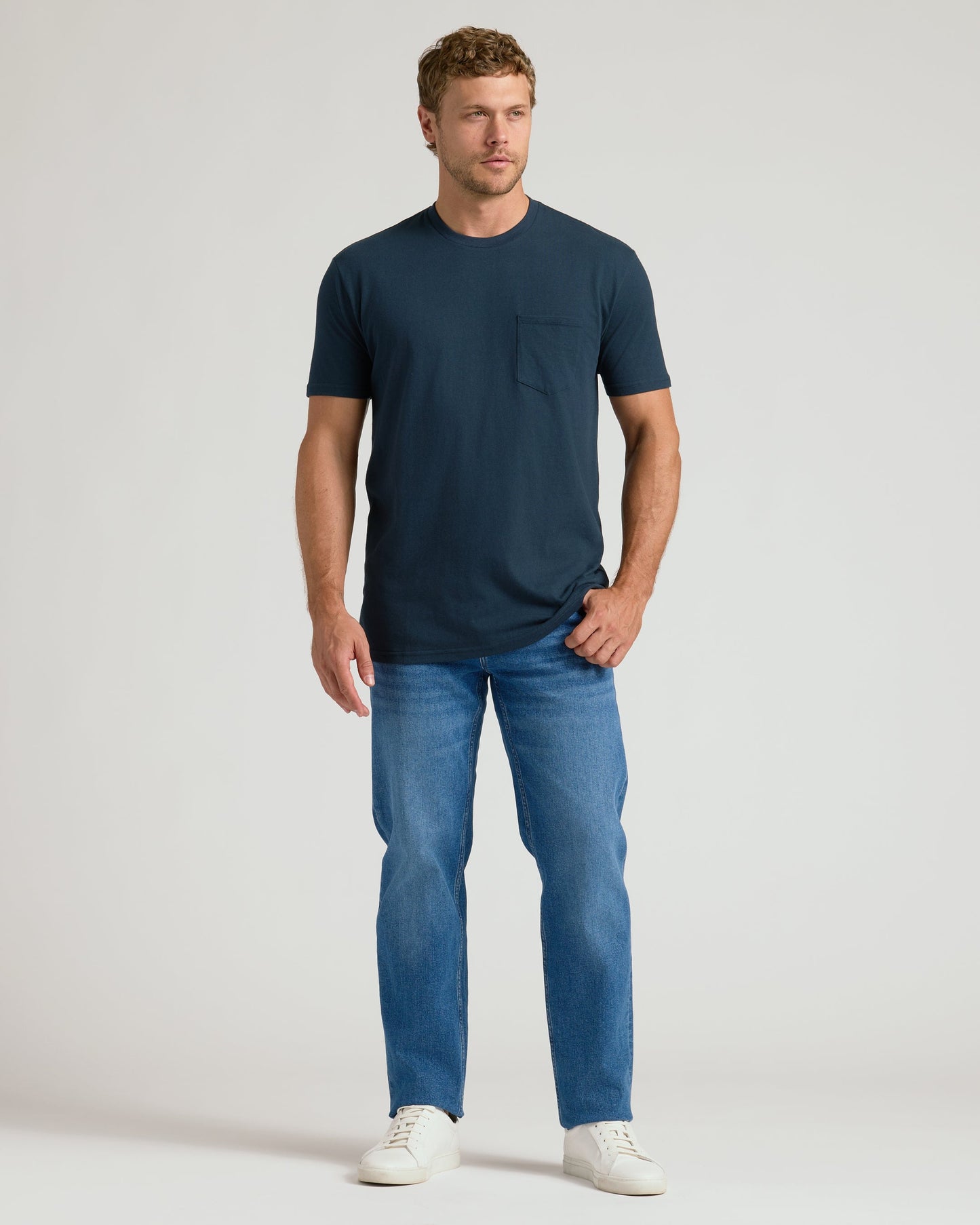 Navy Pocket Crew Tee