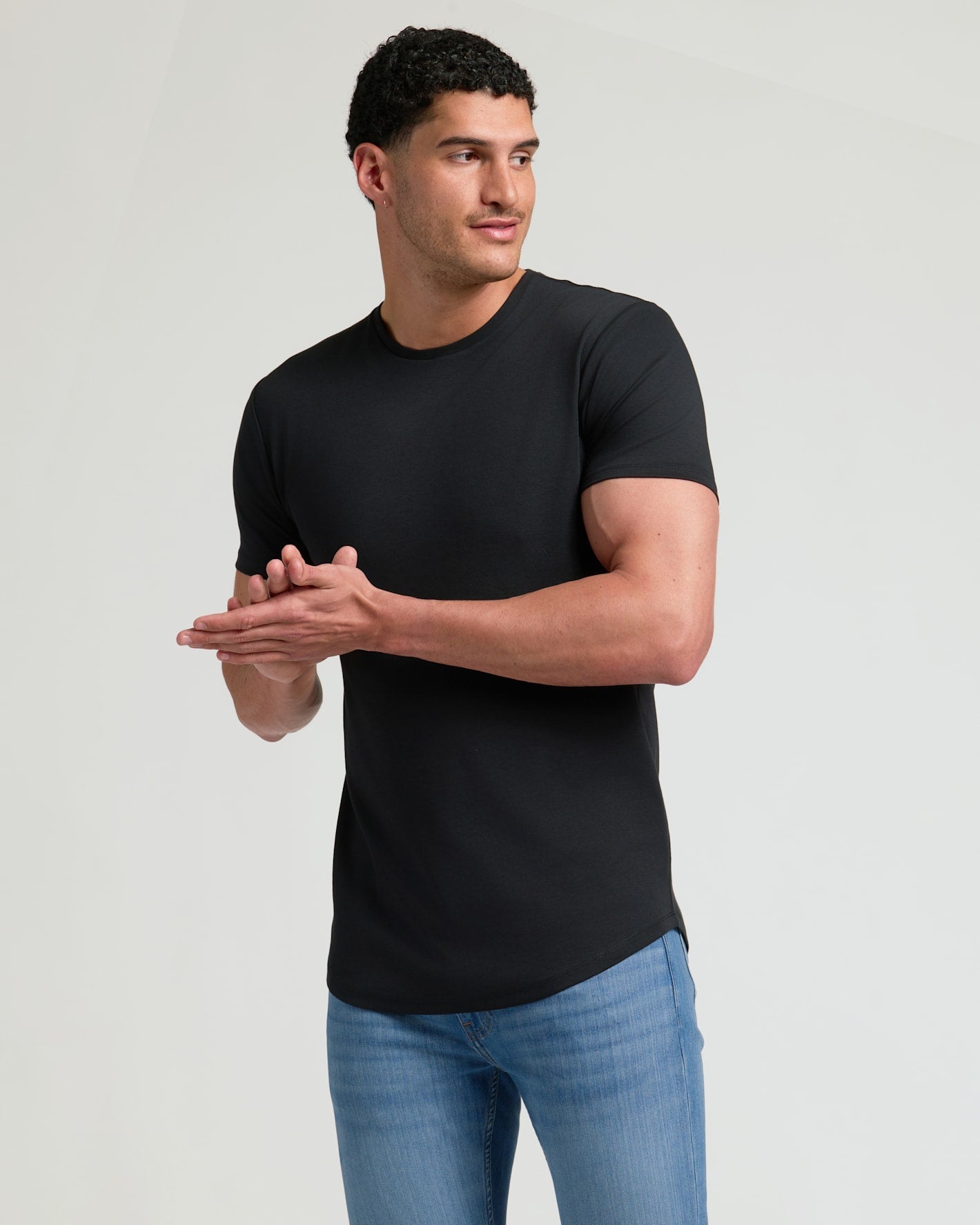 Tall Pima Cotton Blend Curved Hem Crew 4-Pack
