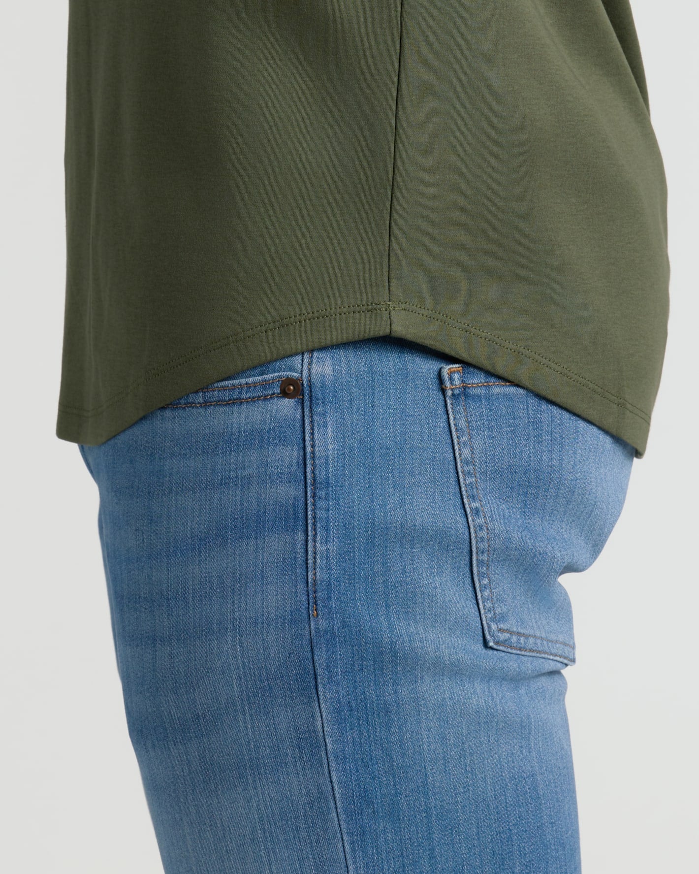 Grove Tall Pima Cotton Blend Curved Hem Crew