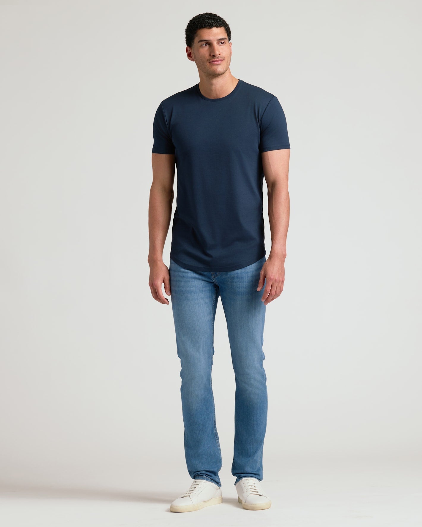 Tall Pima Cotton Blend Curved Hem Crew 2-Pack
