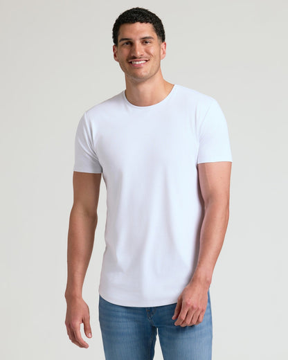 Tall Pima Cotton Blend Curved Hem Crew 2-Pack