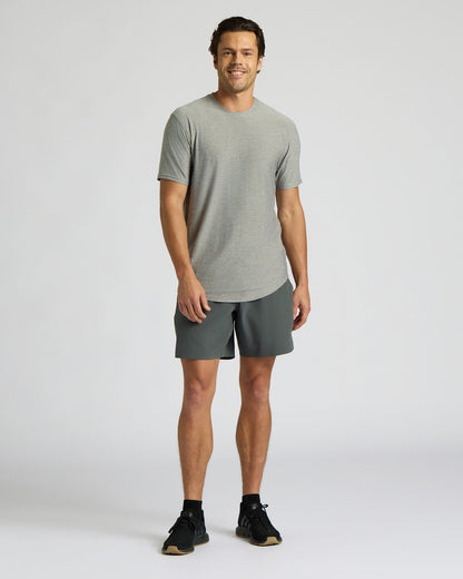 Heather Gray Active Curved Hem Crew